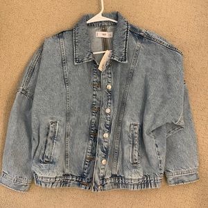 Mango oversized jean jacket, size small. Never worn